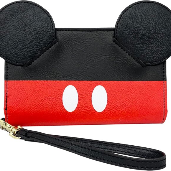 Accessories - Disney Mickey Mouse Zip Around Wallet Faux Leather Women Tech Organizer